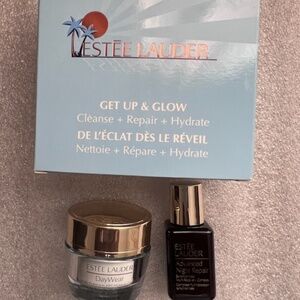 Estée Lauder DayWear .5oz, Adv Night Repair .5fl oz. Get Up & Glow 2pc. Set New